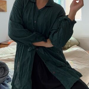 Dark Green Button-Up Shirt
